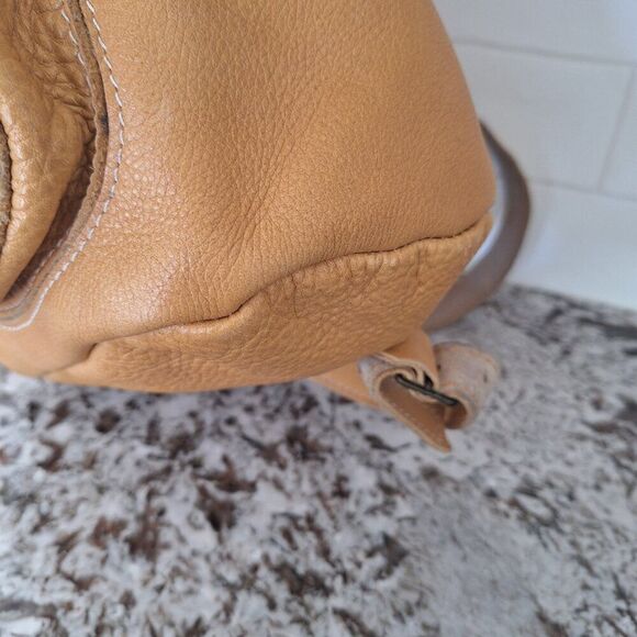 Leather  yellow soft leather backpack‎
